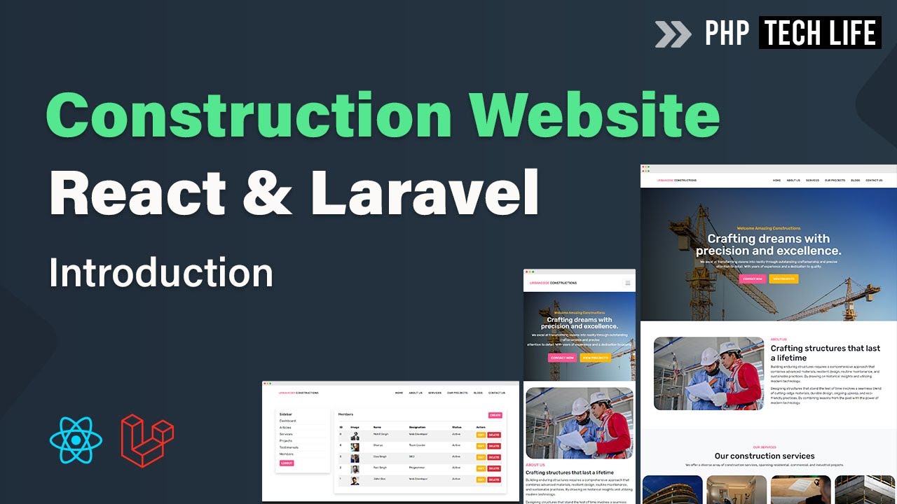 Construction Website using React & Laravel